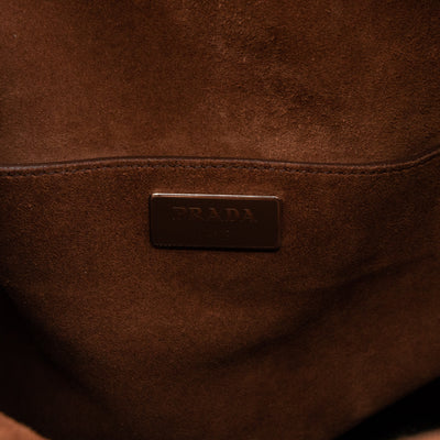 Double Flap Hobo Bag Brown Scamosciato Suede