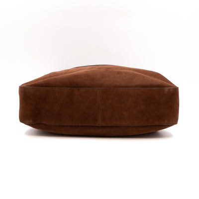 Double Flap Hobo Bag Brown Scamosciato Suede