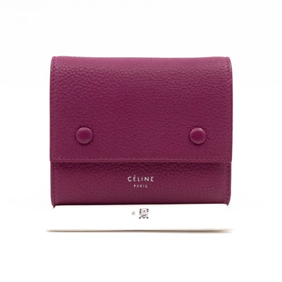 Small Trifold Wallet Purple Leather