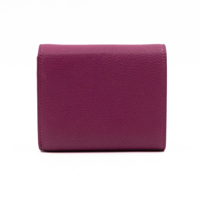 Small Trifold Wallet Purple Leather