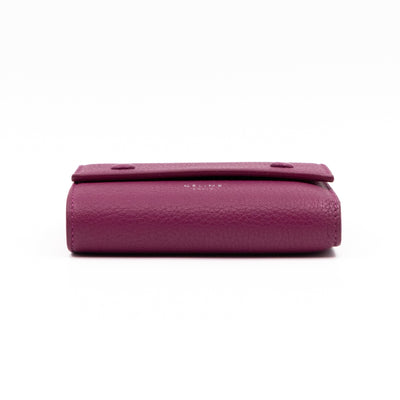 Small Trifold Wallet Purple Leather