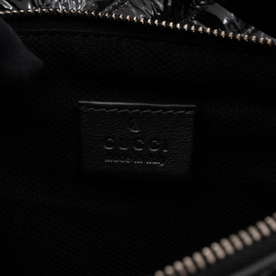 Soho Tote Wool Shearling Crushed Black Patent Leather
