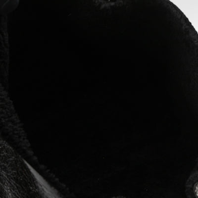 Soho Tote Wool Shearling Crushed Black Patent Leather