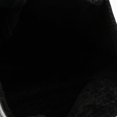Soho Tote Wool Shearling Crushed Black Patent Leather
