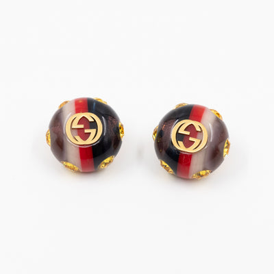 Sylvie Dome Vintage Web Resin Earrings