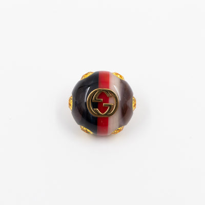 Sylvie Dome Vintage Web Resin Earrings