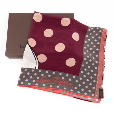 Balloon Dot Silk Scarf Cerise