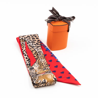 Twilly Scarf Jungle Love Love Red