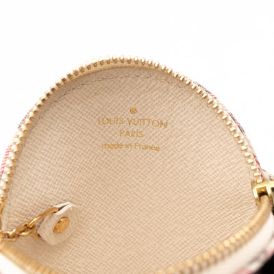 Round Coin Purse Mini Lin Croisette Rouge