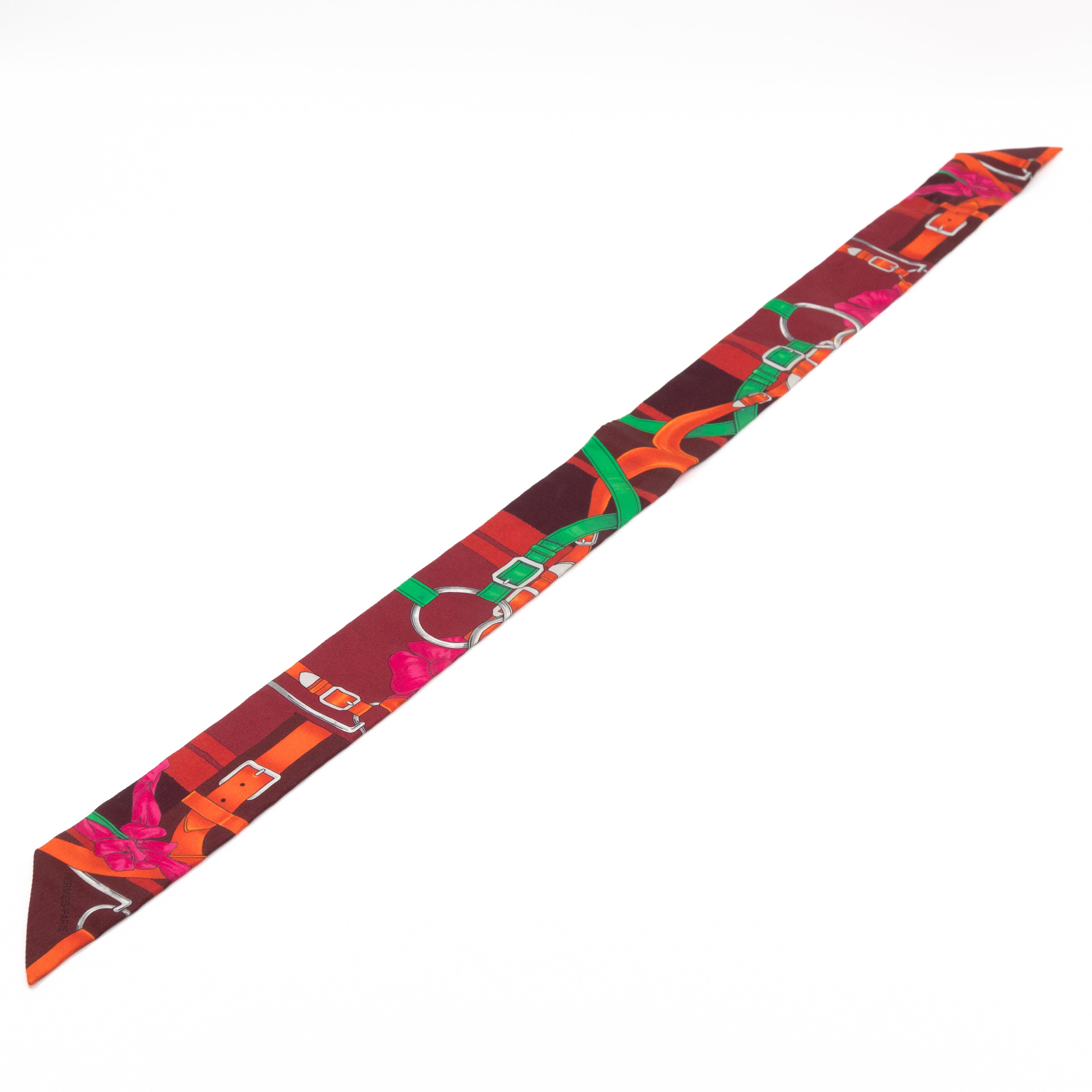Twilly Scarf Grand Manege Fleuri Prune