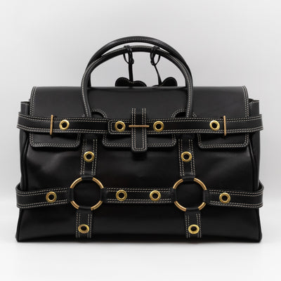 Luella Giselle Satchel Bag Black Leather