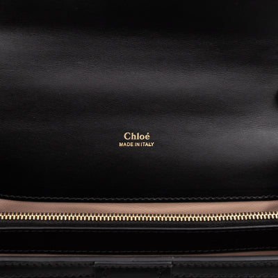 Aby Chain Shoulder Bag Black Leather