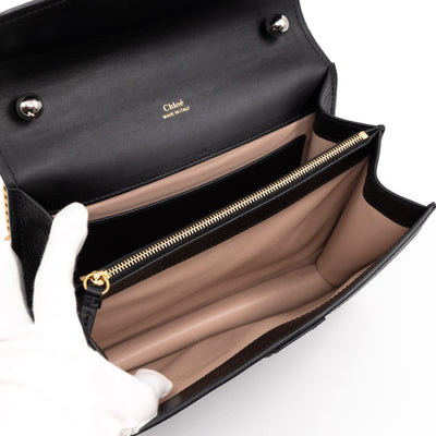 Aby Chain Shoulder Bag Black Leather