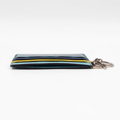 Lady Dior Card Holder Multicolor Embossed Leather