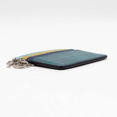Lady Dior Card Holder Multicolor Embossed Leather
