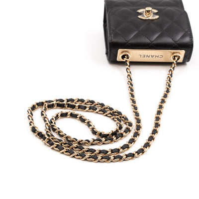 Trendy CC Clutch With Chain Black Leather