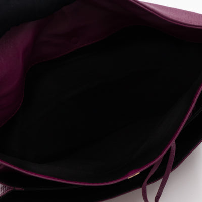 Metallic Edge Envelope Clutch Crossbody Purple Leather