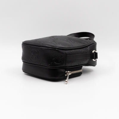 GG Embossed Mini Bag Black Leather