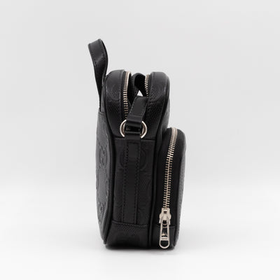 GG Embossed Mini Bag Black Leather