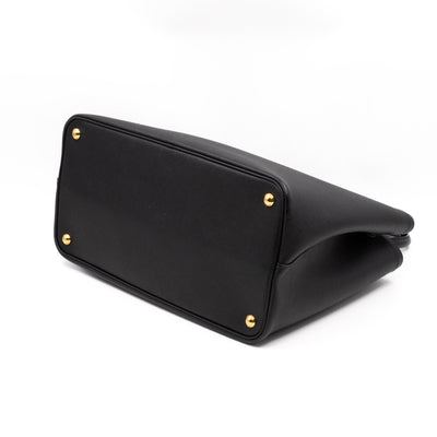 Double Bag Large Black Saffiano Leather