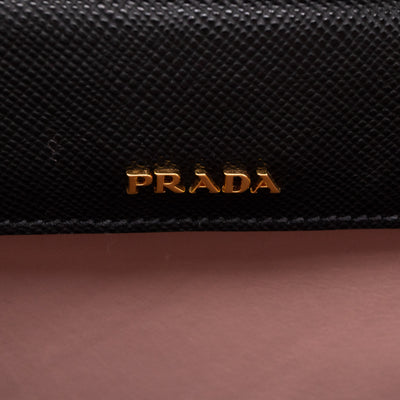 Double Bag Large Black Saffiano Leather