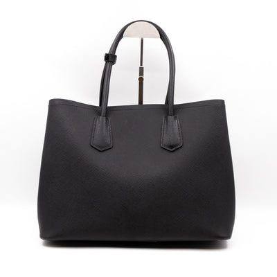 Double Bag Large Black Saffiano Leather