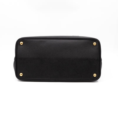 Double Bag Large Black Saffiano Leather