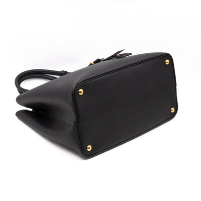 Double Bag Large Black Saffiano Leather