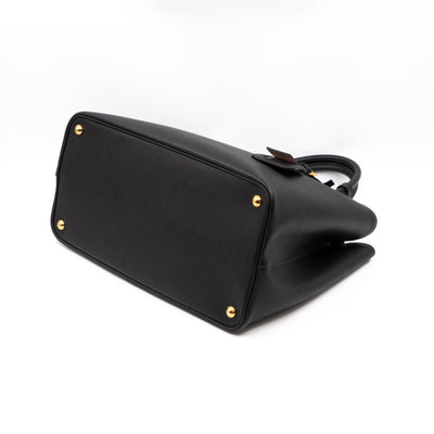 Double Bag Large Black Saffiano Leather