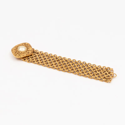 Byzantine-style Gold Chainlink Bracelet With Pearl