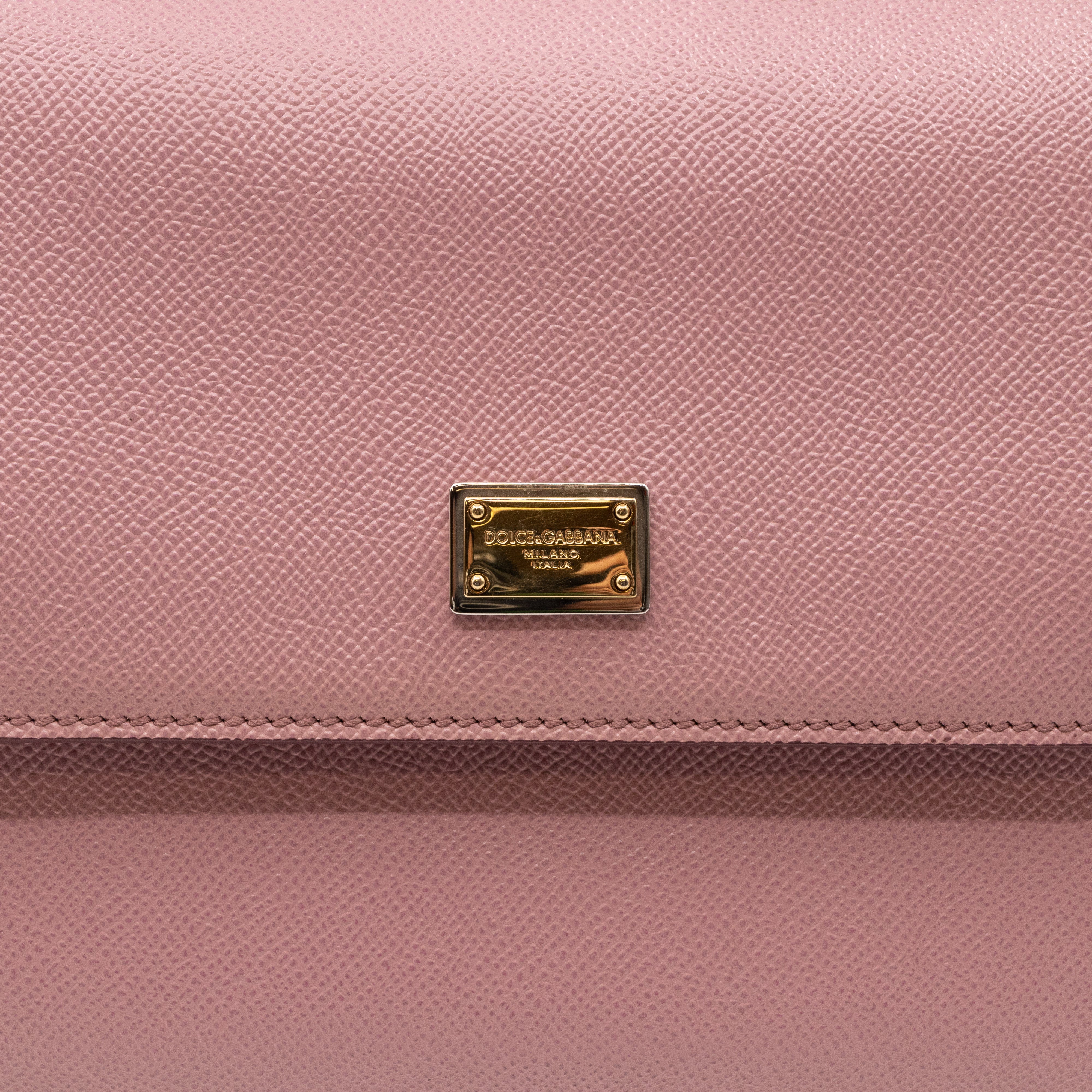 Sicily Medium Dauphine Leather Light Pink