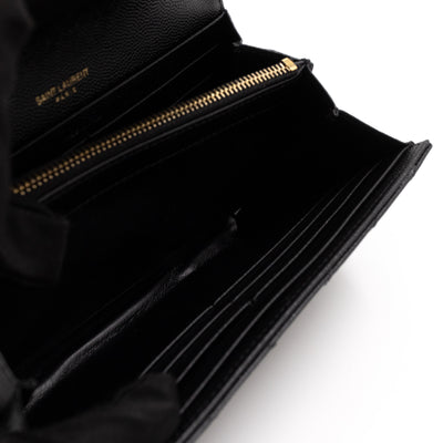 Cassandre Large Flap Wallet Black Leather