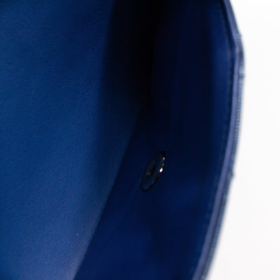 Classic Double Flap Jumbo Royal Blue Metallic Patent Leather