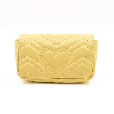 GG Marmont Flap Matelassé Super Mini Yellow