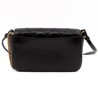 Mini Quilted Pocket Bag Black Leather
