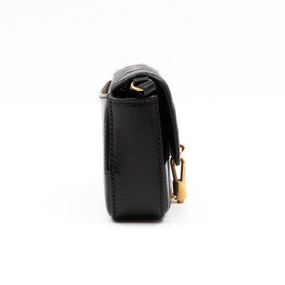 Mini Quilted Pocket Bag Black Leather