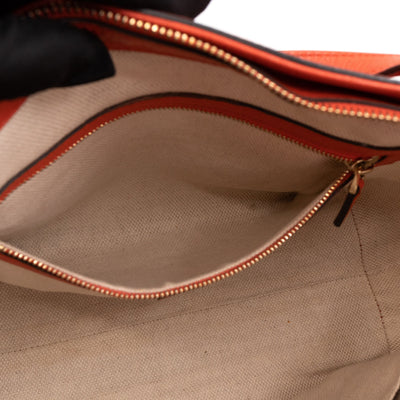Soho Two Way Shoulder Bag Orange Leather