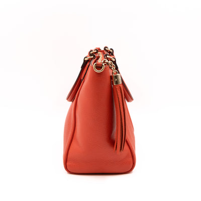 Soho Two Way Shoulder Bag Orange Leather