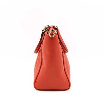 Soho Two Way Shoulder Bag Orange Leather