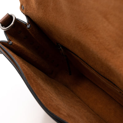 Rockstud Flap Bag Guitar Strap Brown Leather