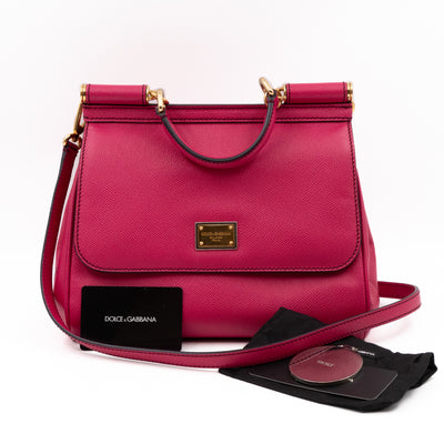 Sicily Medium Dauphine Leather Pink