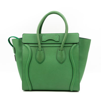 Micro Luggage Green Leather