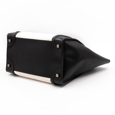 Mini Luggage Black & White Leather