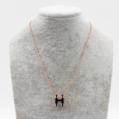 Pop H Necklace Black Rose Gold