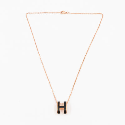 Pop H Necklace Black Rose Gold
