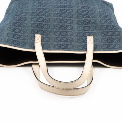 Shopping Tote Interlocking GG Denim Canvas