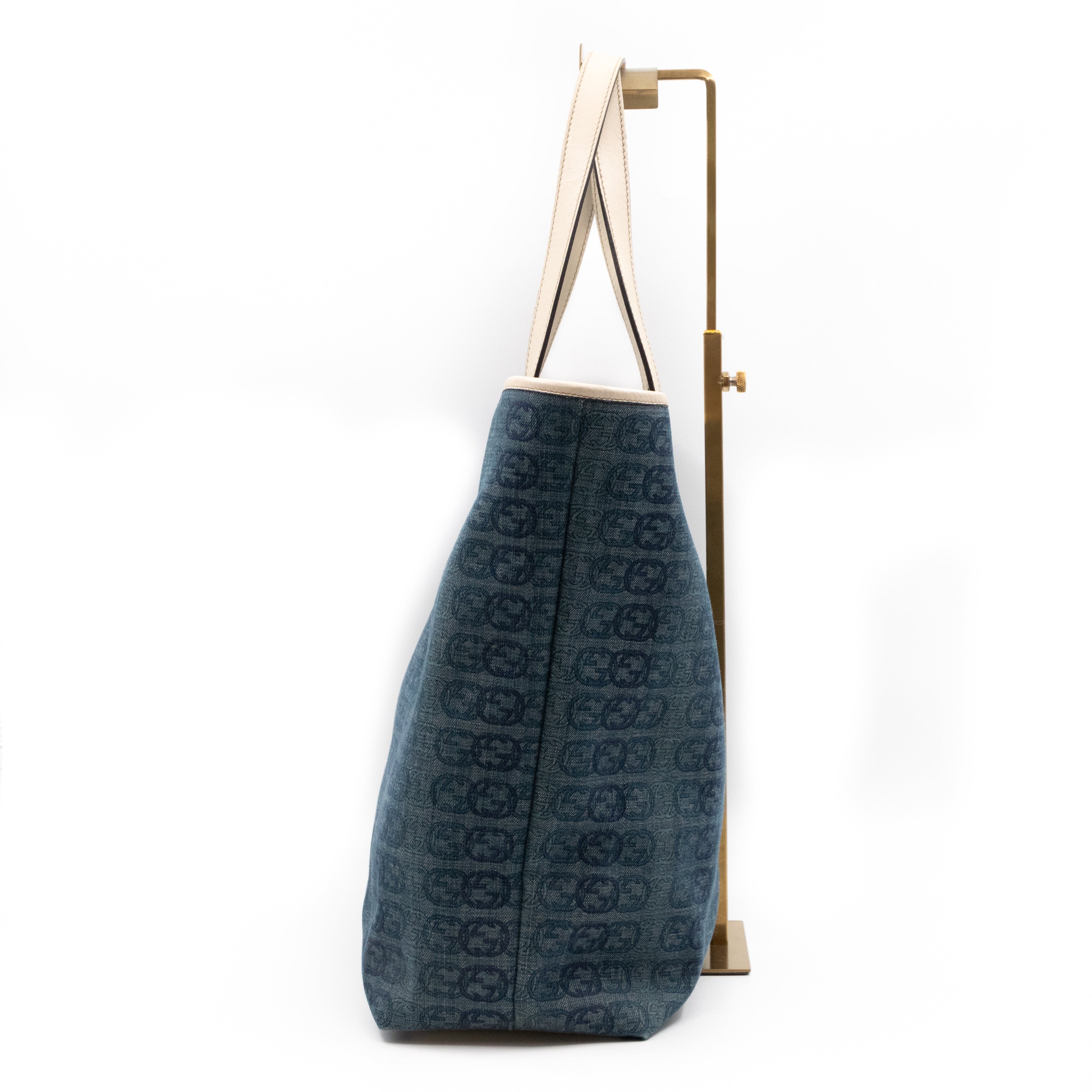 Shopping Tote Interlocking GG Denim Canvas