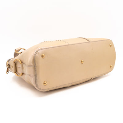 Large Muse Pearl White Patent Leather