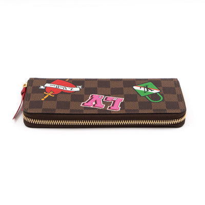 Clemence Wallet Damier Ebene Patches