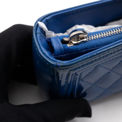 Mini Phone Holder Blue Patent Leather